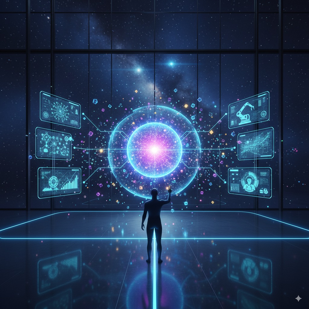 Enterprise software architecture blueprint showing microservices design patterns, cloud infrastructure topology, serverless computing components, and scalable system architecture for high-performance applications